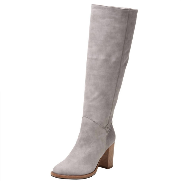 Michela Sheepskin lined Weatherproof Leather Tall Boot In Morning Dove - Picture 4 of 5
